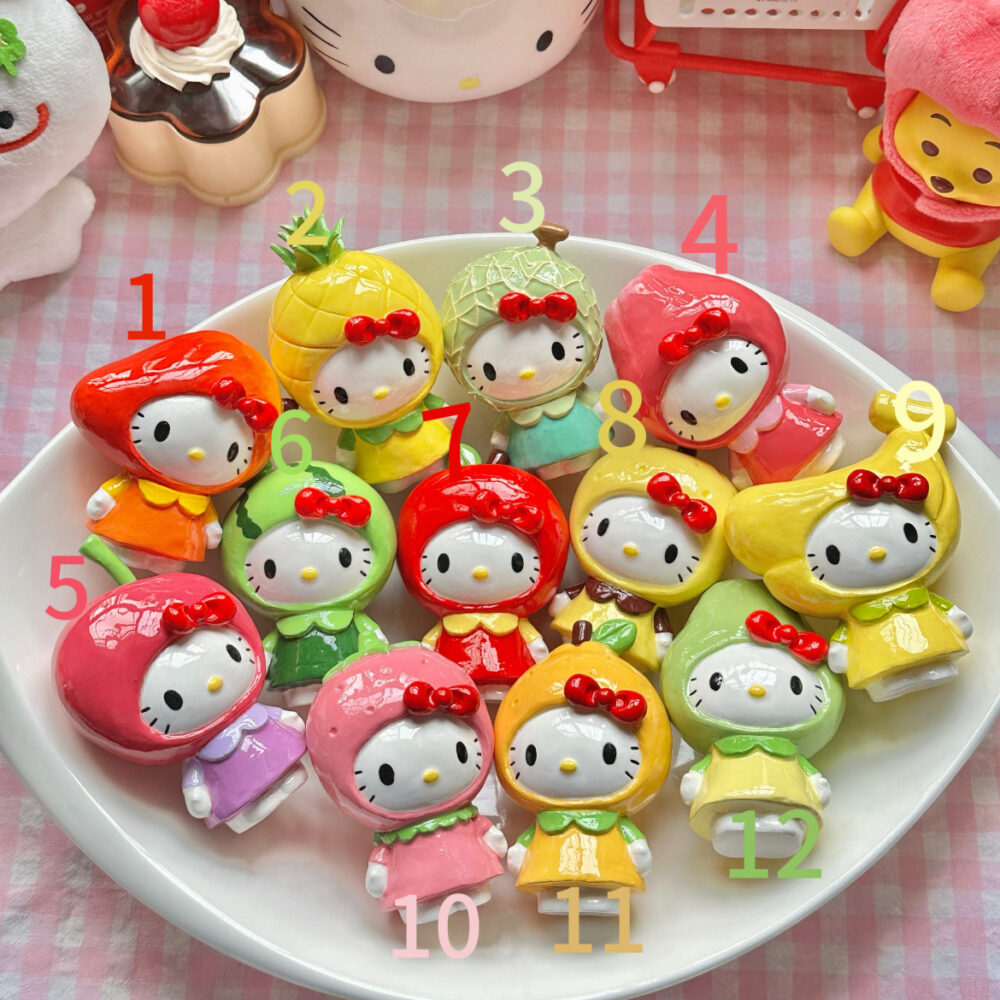 🍏 Clay Hello Kitty in Fruit Suits – Cutest Collectible Ever